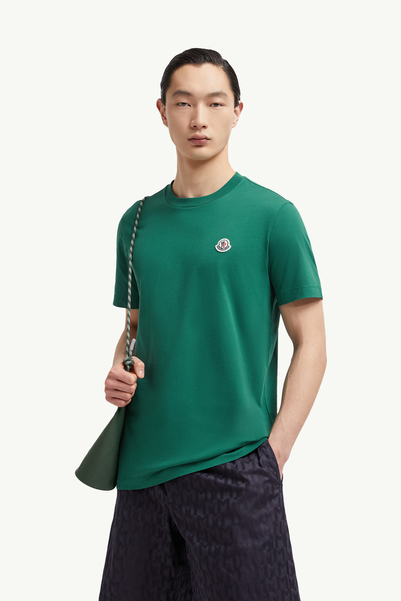 T-shirts en coton à logo (lot de 3) Hommes BLANC, VERT BOUTEILLE ET BLEU MARINE Moncler 2
